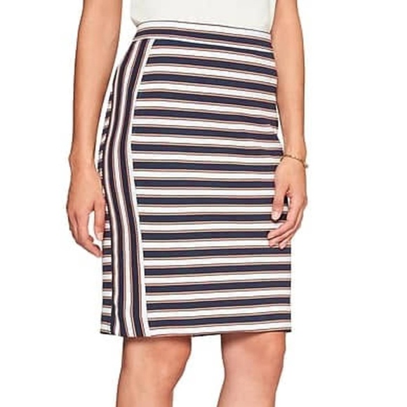 BANANA Republic Rayon Blend Vertical Horizontal Stripe Skirt Stretch Pencil - Picture 1 of 11